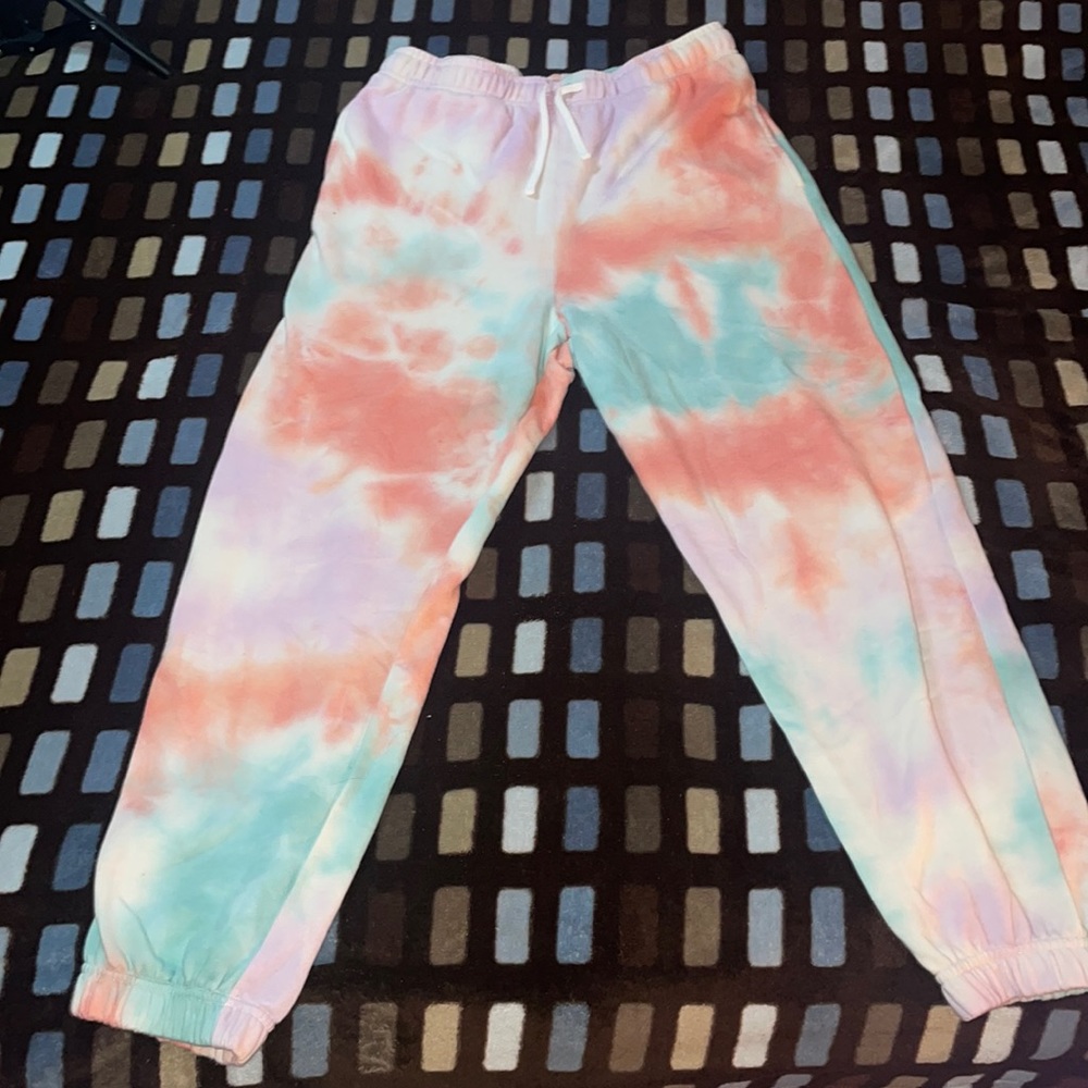 Gianni Bini tie dye sweatpants (pink, green, and orange)